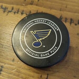 NHL St. Louis Blues Official Game Puck Gary Bettman Commissioner Canada Black ae